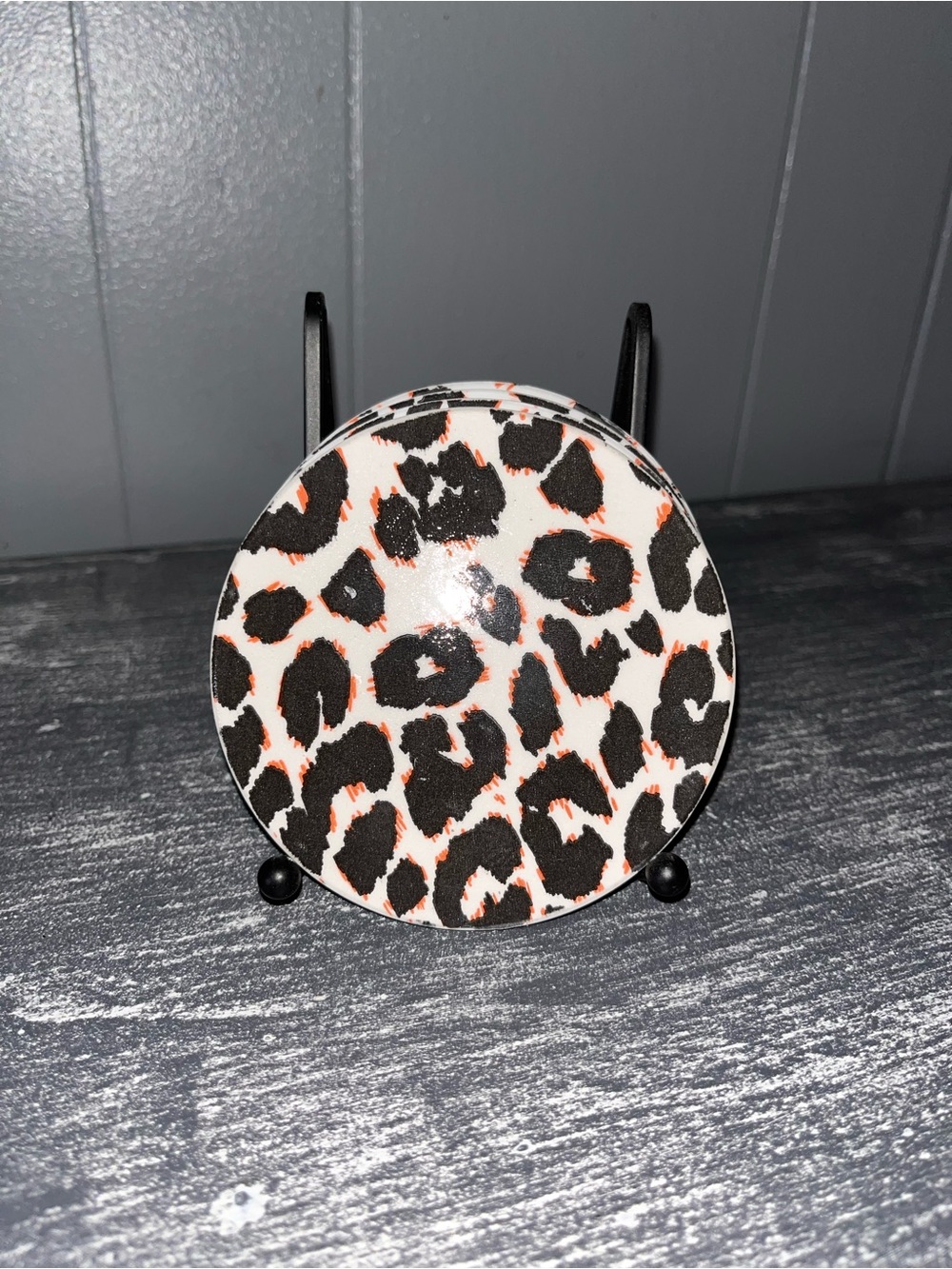 Leopard Print Coaster w/holder